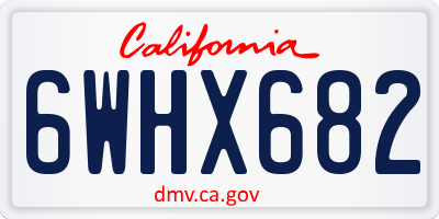 CA license plate 6WHX682