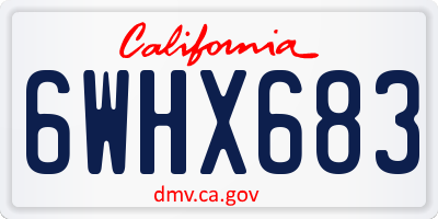 CA license plate 6WHX683