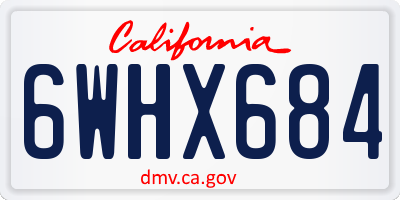 CA license plate 6WHX684