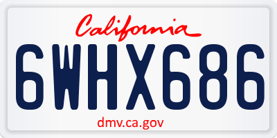 CA license plate 6WHX686