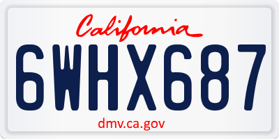 CA license plate 6WHX687
