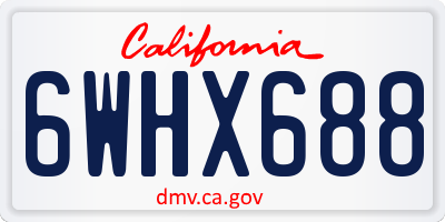 CA license plate 6WHX688