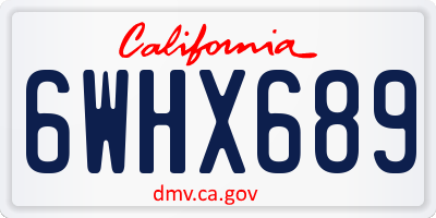 CA license plate 6WHX689