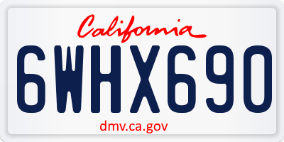 CA license plate 6WHX690