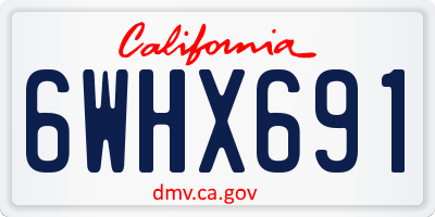 CA license plate 6WHX691