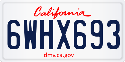 CA license plate 6WHX693