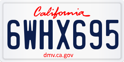 CA license plate 6WHX695