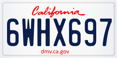 CA license plate 6WHX697
