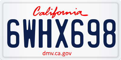 CA license plate 6WHX698