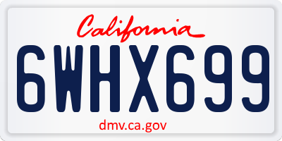 CA license plate 6WHX699