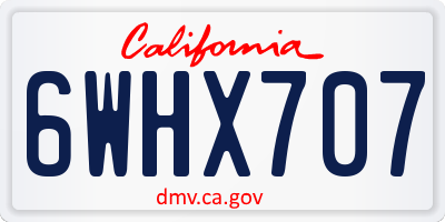 CA license plate 6WHX707