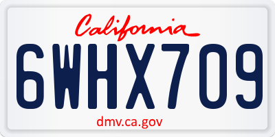 CA license plate 6WHX709