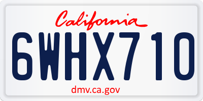 CA license plate 6WHX710