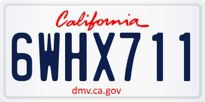 CA license plate 6WHX711