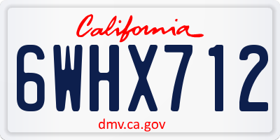 CA license plate 6WHX712
