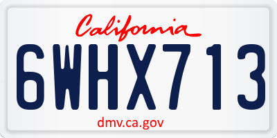 CA license plate 6WHX713