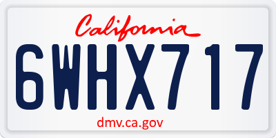 CA license plate 6WHX717