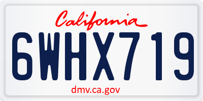 CA license plate 6WHX719