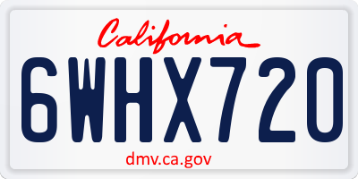CA license plate 6WHX720