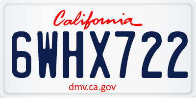 CA license plate 6WHX722