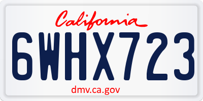 CA license plate 6WHX723