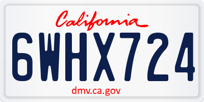 CA license plate 6WHX724
