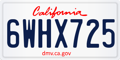 CA license plate 6WHX725
