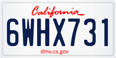CA license plate 6WHX731