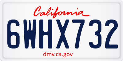 CA license plate 6WHX732
