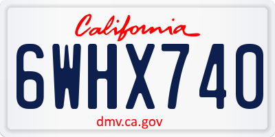 CA license plate 6WHX740