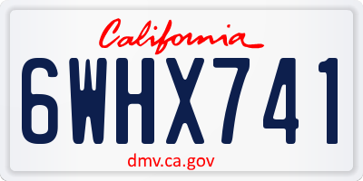 CA license plate 6WHX741