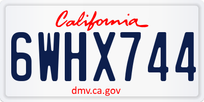 CA license plate 6WHX744