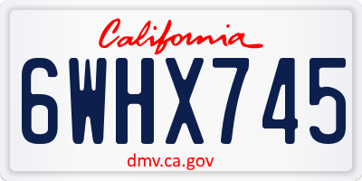 CA license plate 6WHX745