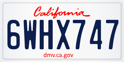 CA license plate 6WHX747