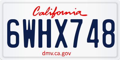 CA license plate 6WHX748