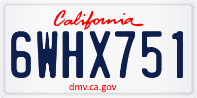 CA license plate 6WHX751