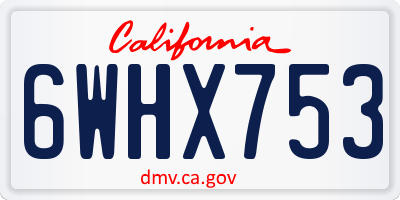 CA license plate 6WHX753