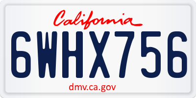 CA license plate 6WHX756
