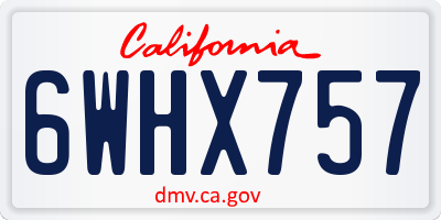 CA license plate 6WHX757