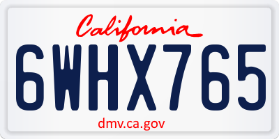CA license plate 6WHX765