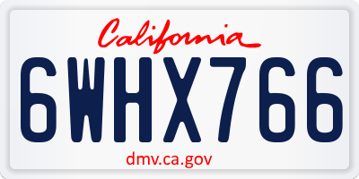 CA license plate 6WHX766