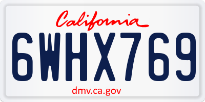 CA license plate 6WHX769