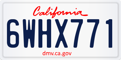 CA license plate 6WHX771