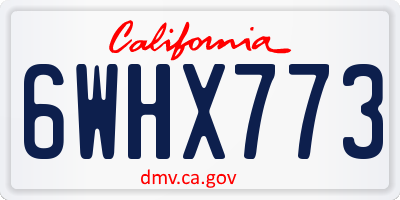 CA license plate 6WHX773
