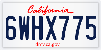 CA license plate 6WHX775