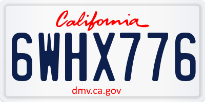 CA license plate 6WHX776