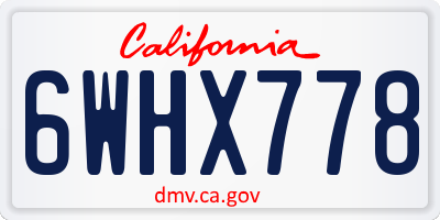 CA license plate 6WHX778