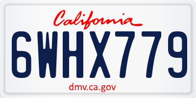 CA license plate 6WHX779