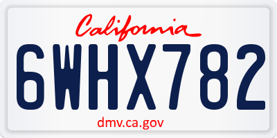CA license plate 6WHX782