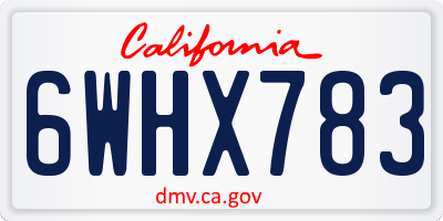 CA license plate 6WHX783